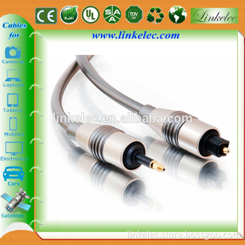 custom Digital audio fiber Optical Toslink Cable 24K Gold plated connector